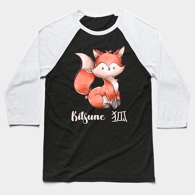 Fox japanese art gift Baseball T-Shirt by Fantasy Designer